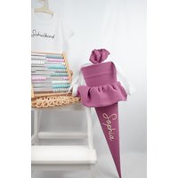 Schultüte Musselin Personalisiert Stoff Zuckertüte Mit Name Einschulung Geschenk Mädchen Junge Handgemacht 1. Klasse von LOveMESewing