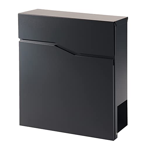 Forgard Briefkasten Anthrazit mit Zeitungsfach (RAL 7016), Postkasten Modern aus Zinkstahl ohne Beschriftung inkl. Montageset, TRELLEBORG von LP&Z