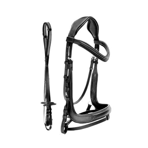 Zügel Pferd Reitzaumzeug mit Anti-Rutsch-Zügeln Schwarz Braun Reitausrüstung Ride Horse Equine Tools(Black M) von LPACXBYD