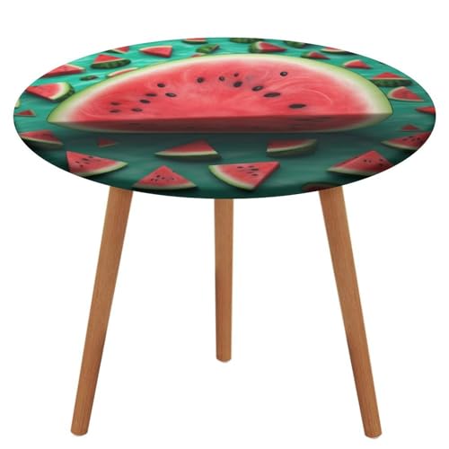 LPAGBCNU Runde Tischdecke, elastisch, wasserdicht, Motiv: Traum-Wassermelone, wasserdicht und schmutzabweisend, geeignet für Picknick-Partys im Innen- und Außenbereich, Durchmesser: 130 cm von LPAGBCNU