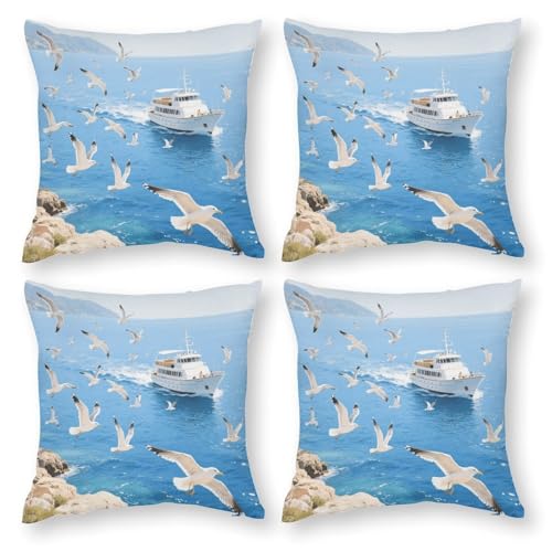 LPAGBCNU Seagulls Chasing Boats 4-teiliges Kissenbezug-Set, Bohemian-Sofa-Kissenbezug, dekorativer Wurfkissenbezug für Wohnzimmer, Sofa, Bett und Sofas, mit unsichtbarem Reißverschluss LPAGBCNU Seagulls Chasing Boats 4-teiliges Kissenbezug-Set, Bohemian-Sofa-Kissenbezug, dekorativer Wurfkissenbezug für Wohnzimmer, Sofa, Bett und Sofas, mit unsichtbarem Reißverschluss von LPAGBCNU