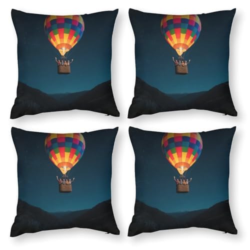 LPAGBCNU Sternenhimmel Heißluftballon 4 Stück Kissenbezug Set Böhmische Sofakissenbezug Dekorative Wurfkissenbezug für Wohnzimmer Sofa Bett Sofa mit unsichtbarem Reißverschluss LPAGBCNU Sternenhimmel Heißluftballon 4 Stück Kissenbezug Set Böhmische Sofakissenbezug Dekorative Wurfkissenbezug für Wohnzimmer Sofa Bett Sofa mit unsichtbarem Reißverschluss von LPAGBCNU