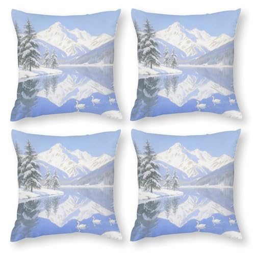 LPAGBCNU Tranquil Lake 4 Stück Kissenbezug Set Bohemian Sofakissen Kissenbezug Dekorative Wurfkissenbezug Wohnzimmer Sofa Bett Sofa mit unsichtbarem Reißverschluss LPAGBCNU Tranquil Lake 4 Stück Kissenbezug Set Bohemian Sofakissen Kissenbezug Dekorative Wurfkissenbezug Wohnzimmer Sofa Bett Sofa mit unsichtbarem Reißverschluss von LPAGBCNU