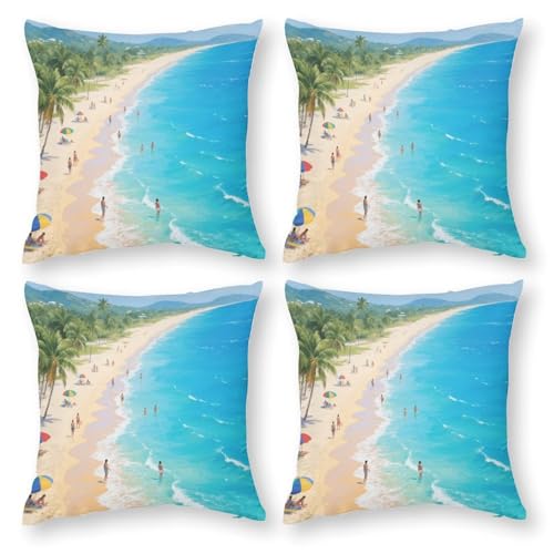 LPAGBCNU Varadero Strand 4 Stück Kissenbezug Set Bohemian Sofakissen Kissenbezug Dekorative Wurfkissenbezug für Wohnzimmer Sofa Bett Sofa mit unsichtbarem Reißverschluss LPAGBCNU Varadero Strand 4 Stück Kissenbezug Set Bohemian Sofakissen Kissenbezug Dekorative Wurfkissenbezug für Wohnzimmer Sofa Bett Sofa mit unsichtbarem Reißverschluss von LPAGBCNU