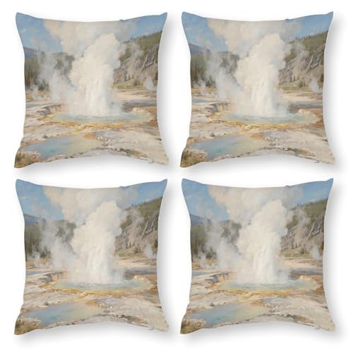 LPAGBCNU Yellowstone Geysir 4 Stück Kissenbezug Set Böhmische Sofakissenbezug Dekorative Wurfkissenbezug Wohnzimmer Sofa Bett Sofa Sofa Sofa mit unsichtbarem Reißverschluss LPAGBCNU Yellowstone Geysir 4 Stück Kissenbezug Set Böhmische Sofakissenbezug Dekorative Wurfkissenbezug Wohnzimmer Sofa Bett Sofa Sofa Sofa mit unsichtbarem Reißverschluss von LPAGBCNU