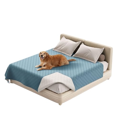 LPAGOLMIX Haustierdecke wasserdichte Haustierdecke Wasserdichter Hundebettbezug und Haustierdecke, Sofa, Haustierbettmatte, Auto-Inkontinenz-Matratzenschoner(Blue,L(130x210cm)) von LPAGOLMIX