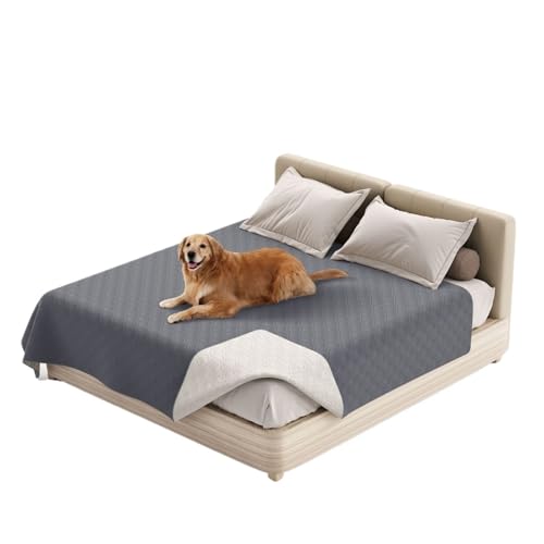 LPAGOLMIX Haustierdecke wasserdichte Haustierdecke Wasserdichter Hundebettbezug und Haustierdecke, Sofa, Haustierbettmatte, Auto-Inkontinenz-Matratzenschoner(Grey,S(75x180cm)) von LPAGOLMIX