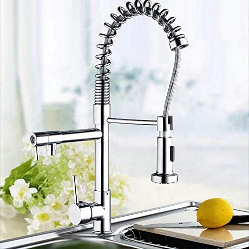 LPAGOLMIX Küchenmischbatterie Wasserhahn, Chrom-Polnisch Pull Out Küchenarmatur Deck Mount Dual Waterway Sprayer Küchenspüle Mischbatterie von LPAGOLMIX