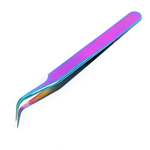 Pinzette Präzisionspinzette, Edelstahl Gerade Gebogene Wimpern Regenbogen Falsche Wimpern Verlängerung Zange Spitze Schere von LPAGOLMIX