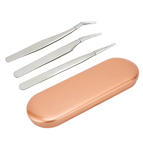Pinzette Präzisionspinzette, Wimpernpinzette Edelstahl Mitesser Extraktor Lash for Home Salon 3Pcs von LPAGOLMIX