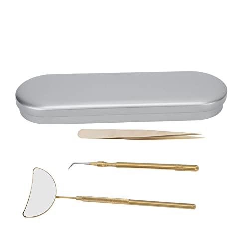 Pinzette Präzisionspinzette, Wimpernverlängerung Pinzetten Set Edelstahl GERÄNDELT Griff Spiegel Abnehmbar Tragbar Pinzette Präzisionspinzette, Wimpernverlängerung Pinzetten Set Edelstahl GERÄNDELT Griff Spiegel Abnehmbar Tragbar von LPAGOLMIX