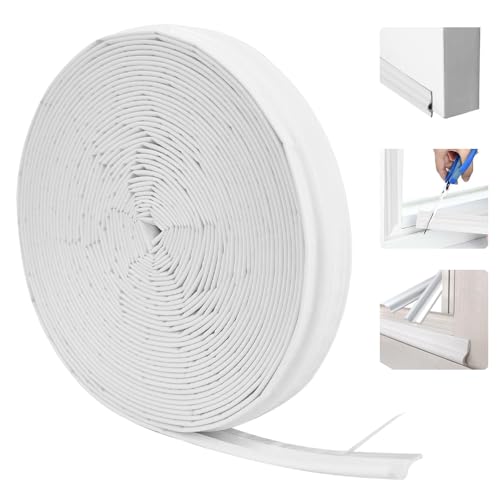LPAMABA 12mx3cm Abdichtung Fenster Zugluft Tür Abdichtung Fenster Dichtung Dichtband Tür Dichtungsband Fenster Abdichtband Fenster Zugluftstopper Selbstklebend Stoßdämpfung Windschutz Schaumstoff Weiß von LPAMABA