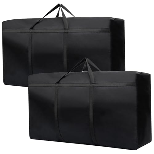 LPAMABA 2 Stück Super Groß Aufbewahrungstasche 100L 600D Oxford Aufbewahrungsbehälter Organisator Wasserdicht Belastbare Tragetasche mit verstärktem Griff Für Bettzeug Matratzenauflagen Decken von LPAMABA