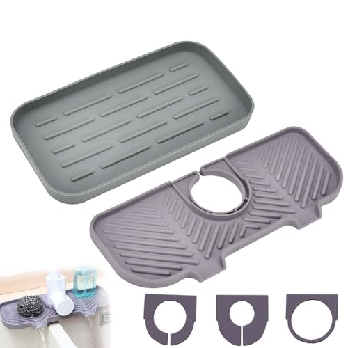 LPAMABA 2 Stück Wasserhahn Matte Abtropfmatte Silikon Wasserhahn Spritzschutz Spülbeckeneinlage unter Wasserhahn Küchenspüle-Spritzschutz Tropffänger Tablett Silikon Spüle Matte für Küche, Badezimmer LPAMABA 2 Stück Wasserhahn Matte Abtropfmatte Silikon Wasserhahn Spritzschutz Spülbeckeneinlage unter Wasserhahn Küchenspüle-Spritzschutz Tropffänger Tablett Silikon Spüle Matte für Küche, Badezimmer von LPAMABA