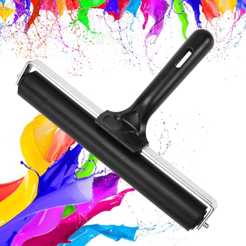 LPAMABA 20cm Gummi Malerwalze Farbwalze Farbroller Linolfarbwalze Linoldruck Walzen Kleberwalze Gummiroller Maler Gummiwalzen Andrückroller Brayer Roller Linoldruck Tintenfarbblock Blockdruck von LPAMABA