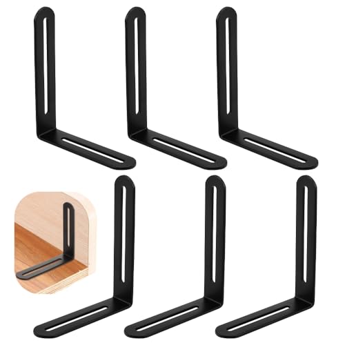 LPAMABA 6 Stück 95x115mm 2cm Breit Möbel Winkelverbinder L Form Möbelwinkel Möbel Metallwinkel Edelstahl Möbelwinkel Winkelverbinder L Form Ecke Klammer 90 Grad Winkel Eckwinkel Tabelle Stuhl Schwarz von LPAMABA