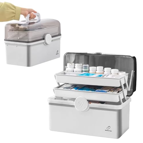 LPAMABA Hausapotheke Box Medikamenten Aufbewahrung Groß Medizinbox Medizinkoffer Erste Hilfe Koffer Medikamentenbox Multifunktions Aufbewahrungsbox Apothekenbox mit Tragegriff, 34 x 21.5 x 19cm LPAMABA Hausapotheke Box Medikamenten Aufbewahrung Groß Medizinbox Medizinkoffer Erste Hilfe Koffer Medikamentenbox Multifunktions Aufbewahrungsbox Apothekenbox mit Tragegriff, 34 x 21.5 x 19cm von LPAMABA