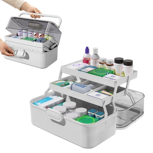 LPAMABA Hausapotheke Box Medikamenten Aufbewahrung Mittelgroß Medizinbox Medizinkoffer Erste Hilfe Koffer Medikamentenbox Multifunktions Aufbewahrungsbox Apothekenbox mit Tragegriff, 28x15.5x15.5cm LPAMABA Hausapotheke Box Medikamenten Aufbewahrung Mittelgroß Medizinbox Medizinkoffer Erste Hilfe Koffer Medikamentenbox Multifunktions Aufbewahrungsbox Apothekenbox mit Tragegriff, 28x15.5x15.5cm von LPAMABA