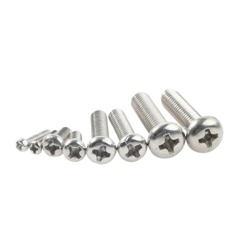 LPANBTGU M2 M3 M4 M5 304 Edelstahl Kreuznut Rundkopf Flachschwanzschraube(20mm,M4 x 10Pcs) von LPANBTGU