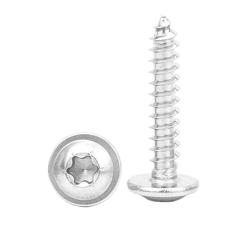 LPANBTGU M2.6 M3 M4 M5 M6、 304 Edelstahl Rundkopf Innensechskant mit Flacher Auflage selbstschneidende Schraube(M4x20x9mm 20pcs) von LPANBTGU