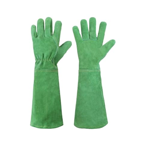 LPATEBCVU Lange Gartenhandschuhe Damen-Gartenhandschuhe aus Leder, dornensicher, lange Stulpe, strapazierfähige for Damen, Rosenschnitt(M) von LPATEBCVU