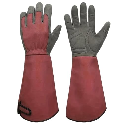LPATEBCVU Lange Gartenhandschuhe Lange Gartenhandschuhe, dornensichere Handschuhe, Canvas for Beschneiden von Rosen mit Touchscreen, atmungsaktive Arbeitshandschuhe(L) von LPATEBCVU