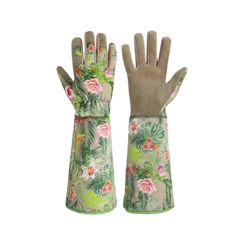 LPATEBCVU Lange Gartenhandschuhe Verschleißfeste und kratzfeste Gartenhandschuhe mit langen Ärmeln for die tägliche Gartenarbeit das Beschneiden im Garten(M) von LPATEBCVU
