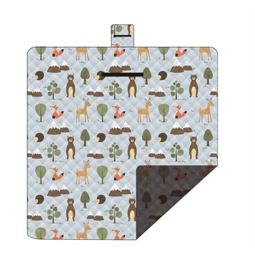 LPATEBCVU Picnic Blanket 2 x 2 m Camping-Picknickmatte, waschbar, sanddicht, Stranddecke, faltbar, mit 3 Schichten, Park, Wandern, Innenhof, Außenbereich, größer, Dicker(16) von LPATEBCVU