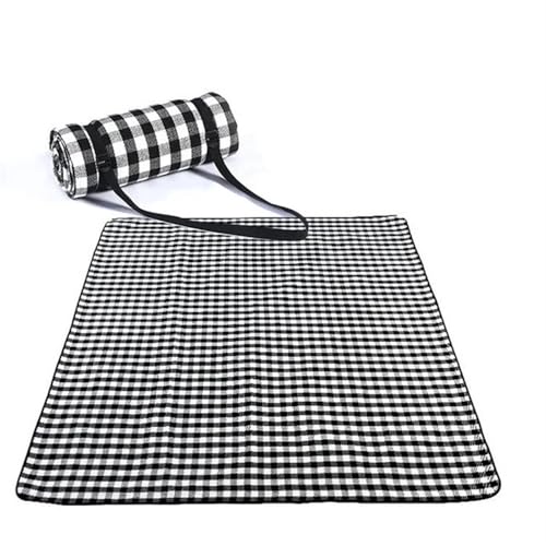 LPATEBCVU Picnic Blanket Rot Weiß Plaid Outdoor Faltbare wasserdichte Picknick Matte Mode Verdicken Pad Atmungsaktive Weiche Tragbare Camping Reise Strand Decke(C,150x200cm) von LPATEBCVU