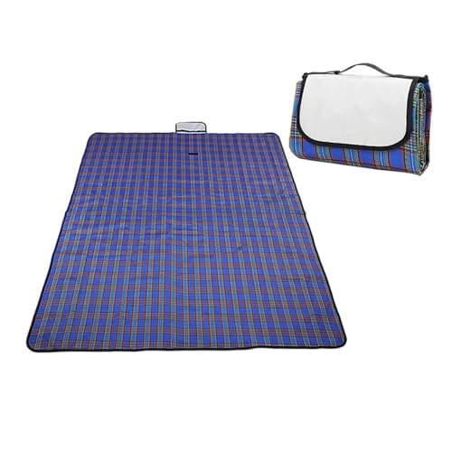 LPATEBCVU Picnic Blanket wasserdichte tragbare Camping Picknick Stranddecke Plaid Wandern Reise Faltbare Isomatte(Blue,150X80cm) von LPATEBCVU
