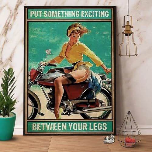 LPDCJF Metal Signs Put Something Exciting Between Your Legs Blechschild Cafe Bar Home Wandkunst Dekoration Retro Metall-Blechschild 20,3 x 30,5 cm von LPDCJF