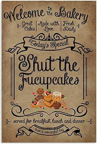 LPDCJF Metallschild Shut The Fucupcakes Baking Retro Metall-Blechschilder Vintage Schild Antik Blechschild Bar Poster für Zuhause Draußen Bauernhof Garten Kaffee Wanddekoration 20,3 x 15,2 cm LPDCJF Metallschild Shut The Fucupcakes Baking Retro Metall-Blechschilder Vintage Schild Antik Blechschild Bar Poster für Zuhause Draußen Bauernhof Garten Kaffee Wanddekoration 20,3 x 15,2 cm von LPDCJF