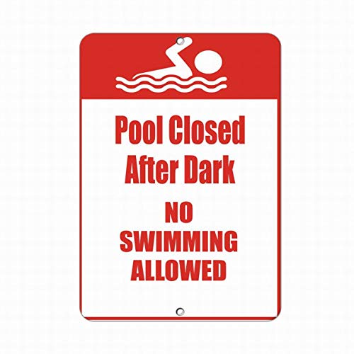 LPDCJF Metallschild mit Aufschrift "Pool Closed After Dark No Swimming Allowed Activity", 20,3 x 15,2 cm von LPDCJF