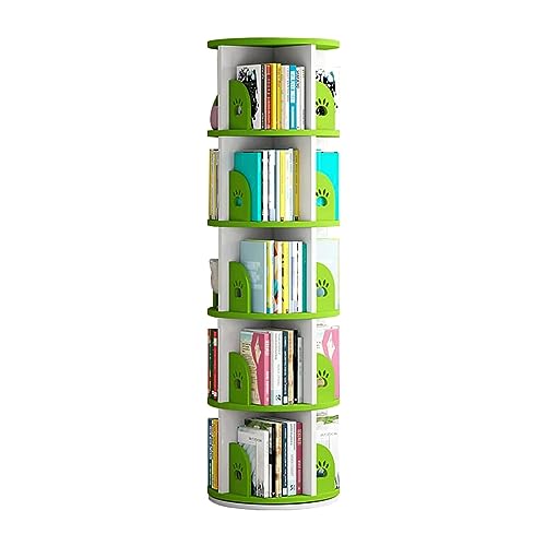 LPEIJIE 4 Schichten rotierendes Bücherregal, rundes Bücherregal aus hochdichtem Brett, Kinder-Bücherregal, kreatives Bärentatzen-Muster, Schallwand-Bücherregale von LPEIJIE