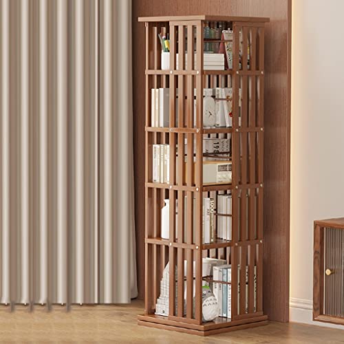 LPEIJIE Holz-Bücherregal, modernes, minimalistisches Boden-Bücherregal, 360° drehbar, stapelbare Regale, Eckschrank für Wohnzimmer, Arbeitszimmer und Büro von LPEIJIE