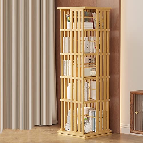 LPEIJIE Holz-Bücherregal, modernes, minimalistisches Boden-Bücherregal, 360° drehbar, stapelbare Regale, Eckschrank für Wohnzimmer, Arbeitszimmer und Büro von LPEIJIE