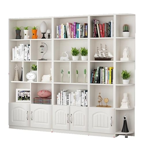 LPEIJIE Modernes, minimalistisches Bücherregal aus massivem Holz, wirtschaftliches weißes Bücherregal für Wohnzimmer und Studenten von LPEIJIE