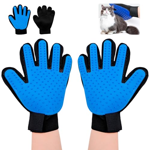 Katzenhandschuh zur Fellpflege, Weicher Silikon-Handschuh zum Entfernen von Tierhaaren, Fellpflegehandschuh für Katzen und Hunde mit kurzem oder langem Fell von LPEPLL
