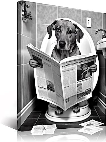 LPFNSF Badezimmer Tier Zeitung Kuh Plakat, Moderne und interessante Badezimmer Hintergrund Wanddekoration Wandbild, Rahmenlos (Stil 9,30x40cm) von LPFNSF