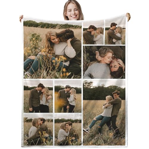 LPGYYU Personalisierte Decke, Fotodecke mit Eigenem Foto, Personalisiert Decke mit Foto, Kuscheldecke mit Foto, Decke Selbst Gestalten Foto, Personalisierte Geschenke fur Freundin, Mama, Papa von LPGYYU