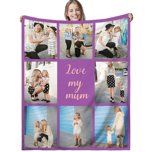 LPGYYU Personalisierte Decke, Fotodecke mit Eigenem Foto, Personalisiert Decke mit Foto, Kuscheldecke mit Foto, Decke Selbst Gestalten Foto, Personalisierte Geschenke fur Freundin, Mama, Papa von LPGYYU