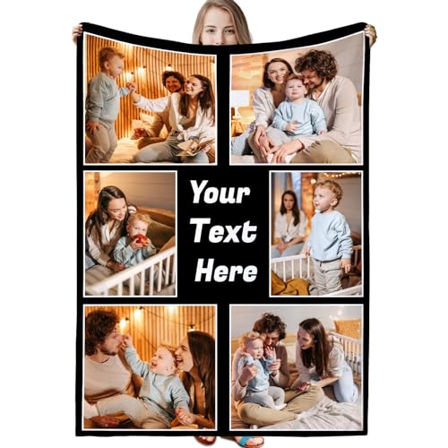 LPGYYU Personalisierte Decke, Fotodecke mit Eigenem Foto, Personalisiert Decke mit Foto, Kuscheldecke mit Foto, Decke Selbst Gestalten Foto, Personalisierte Geschenke fur Freundin, Mama, Papa von LPGYYU