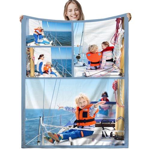 LPGYYU Personalisierte Decke, Fotodecke mit Eigenem Foto, Personalisiert Decke mit Foto, Kuscheldecke mit Foto, Decke Selbst Gestalten Foto, Personalisierte Geschenke fur Freundin, Mama, Papa von LPGYYU