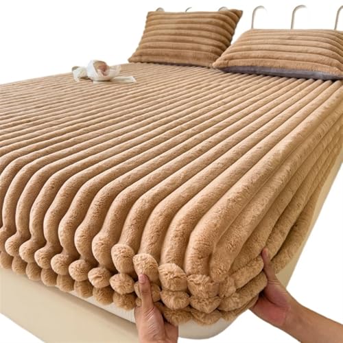 Fleece PlüSch Spannbettlaken King Queen Bettbezug Samt Matratzenbezug Weiches Studentenwohnheim Bettlaken Winter Warm Verdicktes Spannbettlaken Matratzenschoner PlüSch-Spannbettlaken(Brown,90x200cm-1p Fleece PlüSch Spannbettlaken King Queen Bettbezug Samt Matratzenbezug Weiches Studentenwohnheim Bettlaken Winter Warm Verdicktes Spannbettlaken Matratzenschoner PlüSch-Spannbettlaken(Brown,90x200cm-1p von LPHFDCS