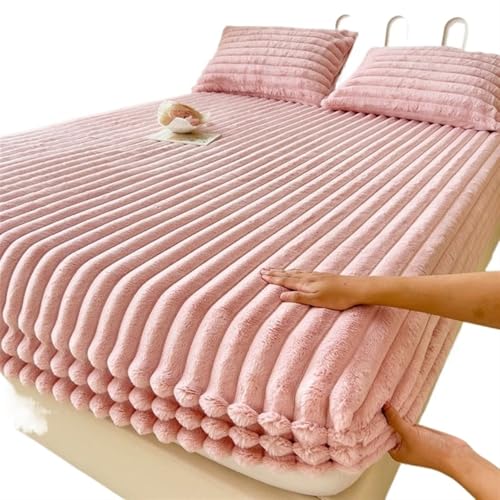 Fleece PlüSch Spannbettlaken King Queen Bettbezug Samt Matratzenbezug Weiches Studentenwohnheim Bettlaken Winter Warm Verdicktes Spannbettlaken Matratzenschoner PlüSch-Spannbettlaken(Light pink,90x200 Fleece PlüSch Spannbettlaken King Queen Bettbezug Samt Matratzenbezug Weiches Studentenwohnheim Bettlaken Winter Warm Verdicktes Spannbettlaken Matratzenschoner PlüSch-Spannbettlaken(Light pink,90x200 von LPHFDCS