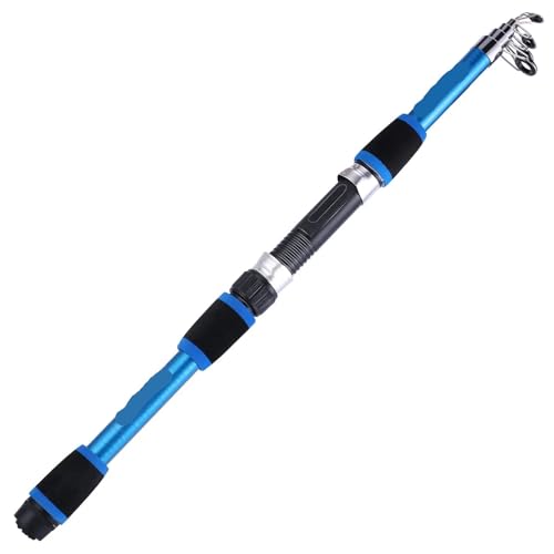 LPHFDCS Angelrute 2,1 m-3,6 m Spinning Angelrute Carbon Forelle Karpfen Teleskop Angelrute Köder Angelgerät Fishing Rod(Blue,2.7 m) von LPHFDCS