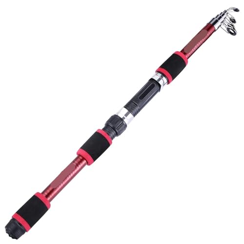 LPHFDCS Angelrute 2,1 m-3,6 m Spinning Angelrute Carbon Forelle Karpfen Teleskop Angelrute Köder Angelgerät Fishing Rod(Red1,3.3 m) von LPHFDCS