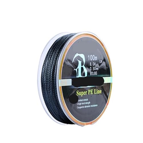 LPHFDCS Geflochtene Angelschnur 4 stränge 100m Geflochtene Angelschnur Super PE Linie Multifilament Angelschnur Glatte Angelschnur Geflochten(Black,3.0) von LPHFDCS
