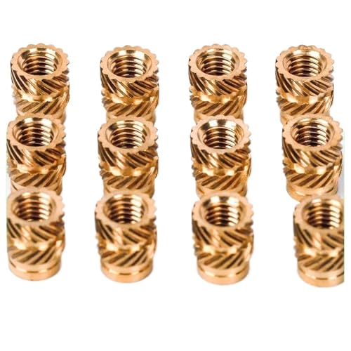 LPHFDCS Gewindeeinsatz 100/10 PCS Hot Melt Rändelgewinde Messing Einsatzmutter M1/M1.2/M1.4/M2/M2.5/M3/M4/M5/M6/M8 Innengewinde Einbettungseinsätze Einschraubmutter(Length 2.5mm,M1.2(OD 2mm) 100pcs) von LPHFDCS