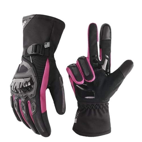 LPHFDCS MTB Handschuhe Winter Warme Motorrad Handschuhe Winddicht wasserdichte Weibliche Motorrad Reiten Handschuhe Frauen Rosa Motocross Moto Guantes Motorrad Handschuhe(Pink,XS) von LPHFDCS